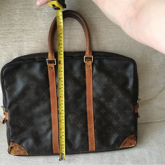 🟤FIRM-Vintage Authentic Vuitton Monogram Porte Documents Case Large Bag *LOWEST* - Picture 3 of 15